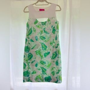 One wear, Lilly Pulitzer Dress with cut out detail, Green, size 8.